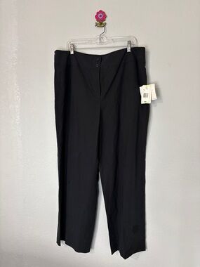Jones New York Collection NWT Silk Linen Wide Leg Pants Navy 18W
